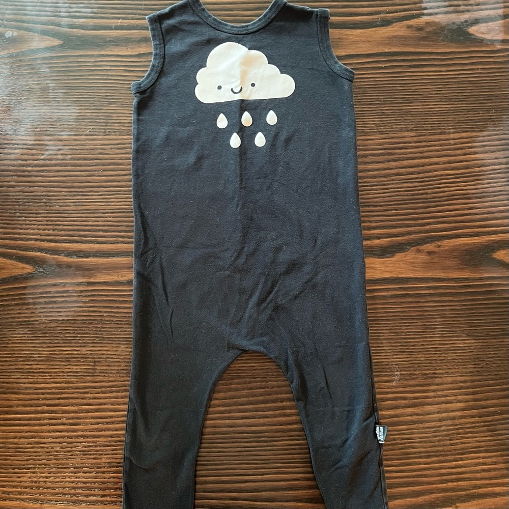 Whistle & Flute Organic Cotton Romper Kawaii Cloud Size 3-4
